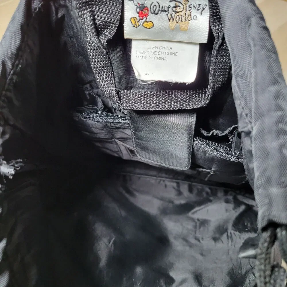 Walt Disney World Vintage Where Magic Lives Drawstring Black Backpack Cinch Bag